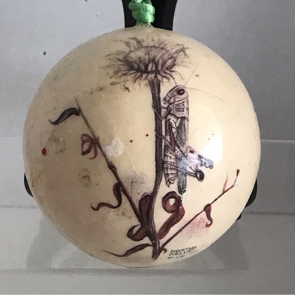 Paper Mache 1977 Memory Balls Christmas Jumbo Ornament By M. Kelley-Decorna -VTG - Picture 2 of 9